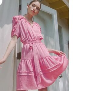 Current Air Pink Ruffle Mini Dress